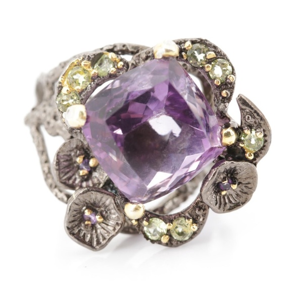 10 Carat Amethyst Gothic Style Ring - Picture 2 of 6